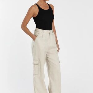 Dissh Women's Cream Cargo Pants